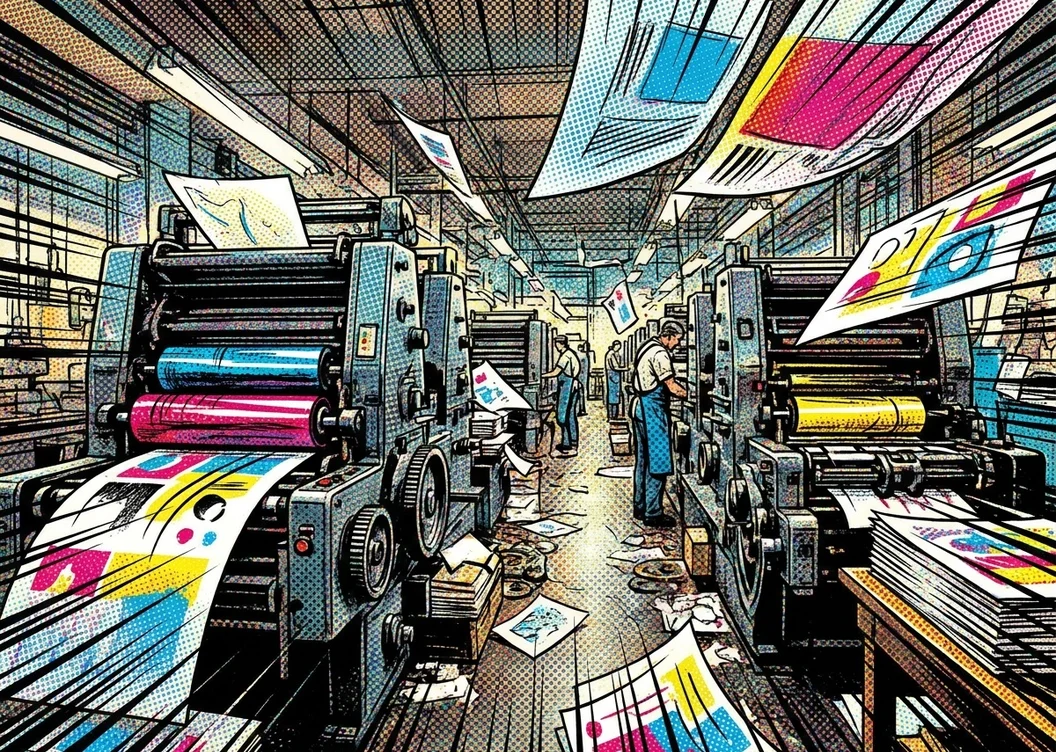 ilustrație comic book cu tipografie în acțiune și efecte de puncte offset