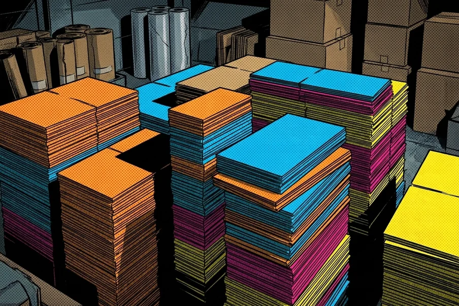 Proces de tipar digital ilustrat în stil comic